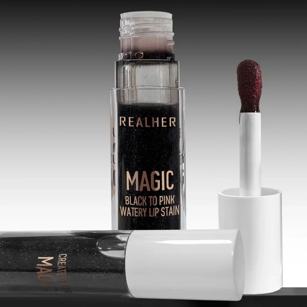Real Her Magic Black to Pink Lip Stain your own perfect shade in a glossy stain